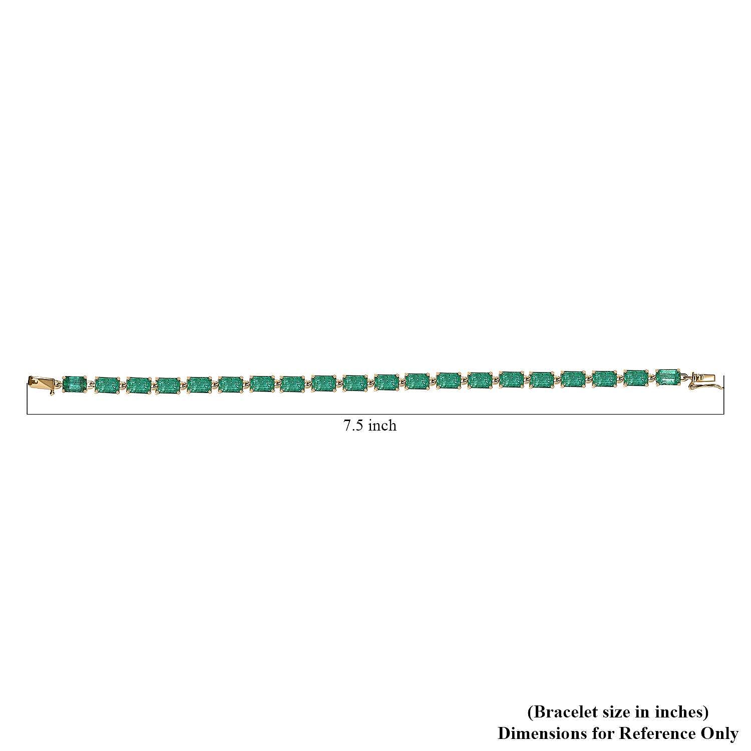 Luxoro 10K Yellow Gold AAA Kagem Zambian Emerald Link Bracelet (7.25 In) 12.00 ctw