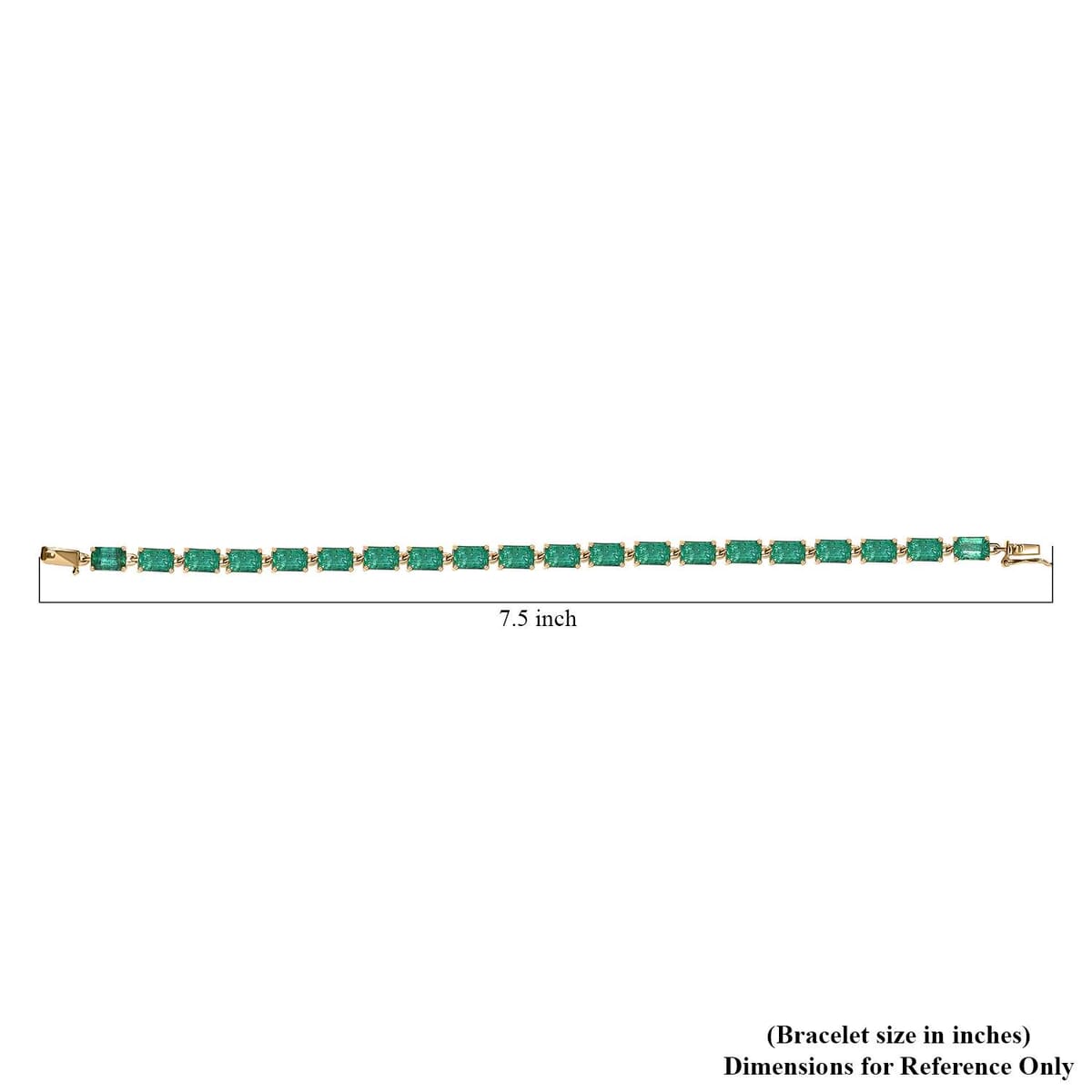 Luxoro 10K Yellow Gold AAA Kagem Zambian Emerald Link Bracelet (7.25 In) 12.00 ctw image number 4