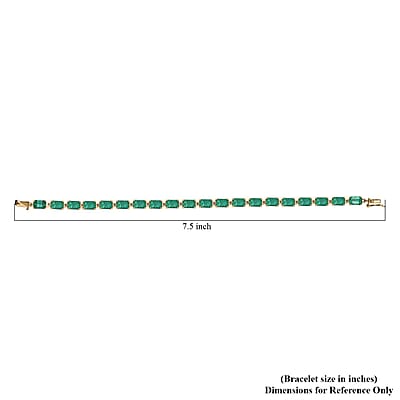 Luxoro 10K Yellow Gold AAA Kagem Zambian Emerald Link Bracelet (7.25 In) 12.00 ctw