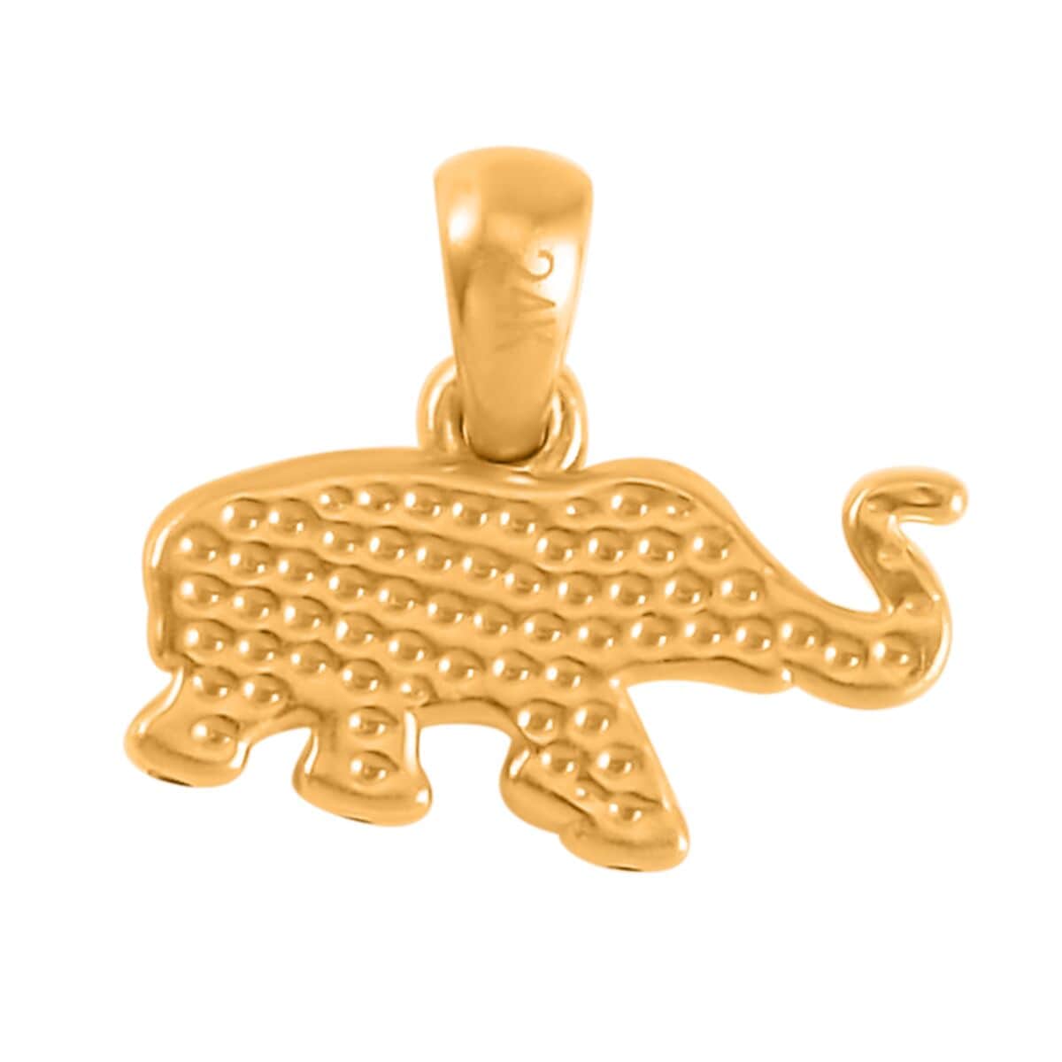 24K Yellow Gold Electroform Elephant Pendant 1.10 Grams image number 4