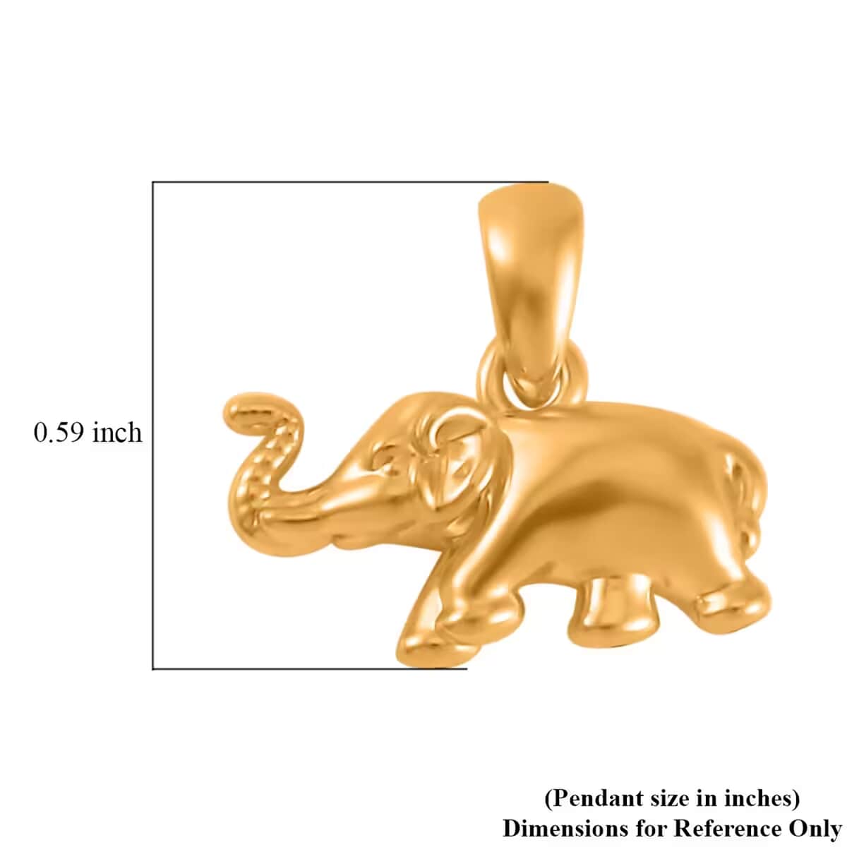 Electroform Elephant Pendant in 24K Yellow Gold 1.10 Grams image number 6