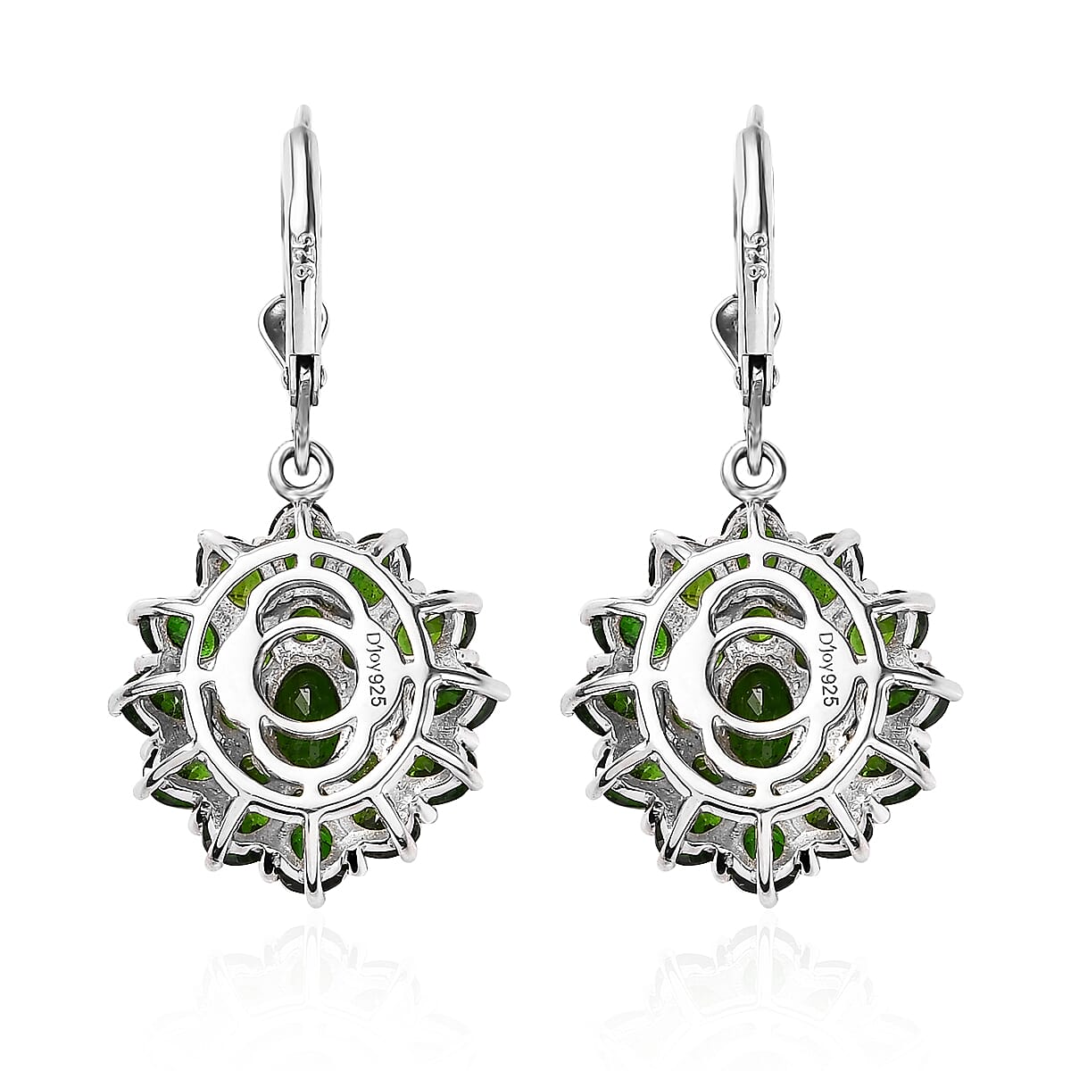 Chrome Diopside Dangling Earrings in Platinum Over Sterling Silver 7.10 ctw image number 4