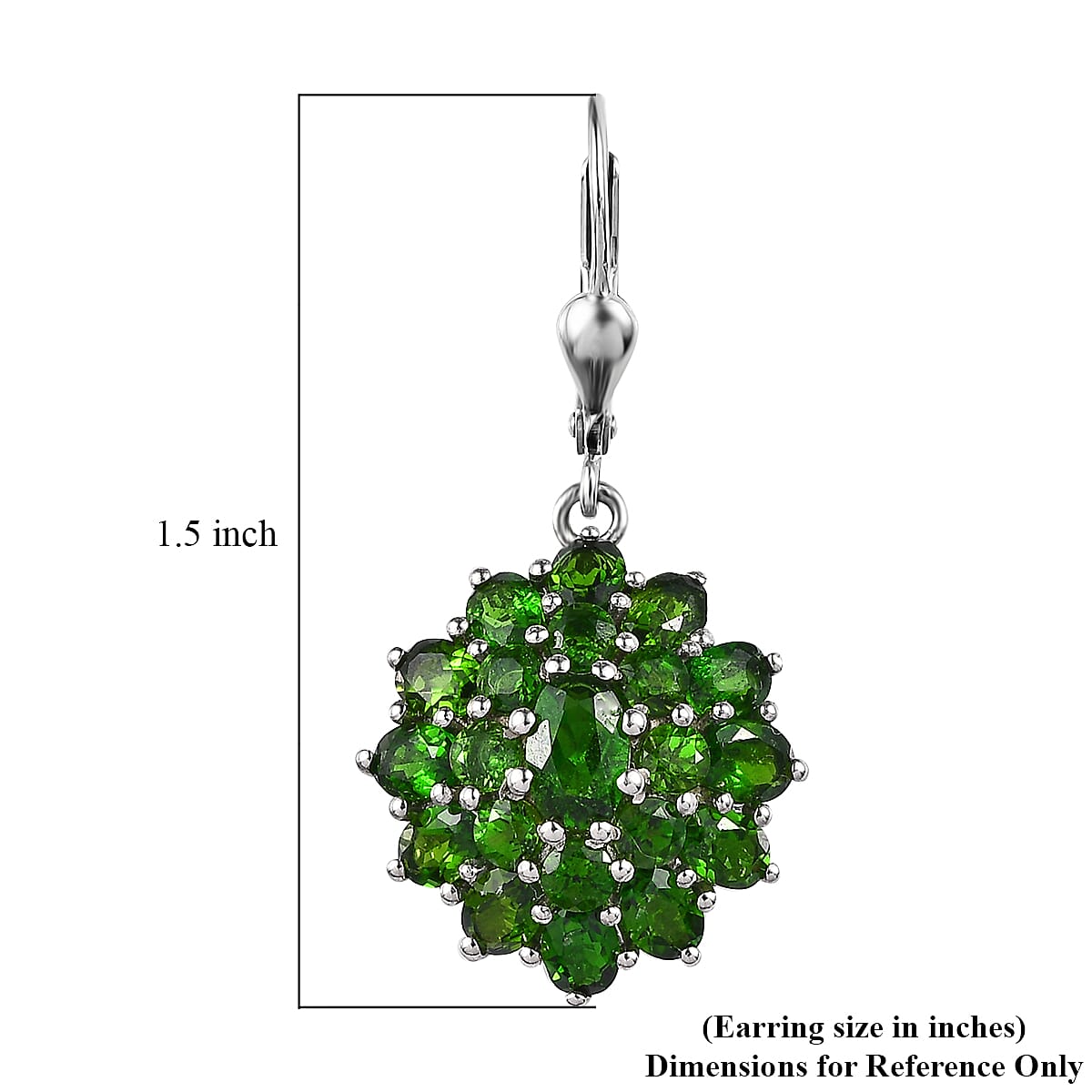 Chrome Diopside Dangling Earrings in Platinum Over Sterling Silver 7.10 ctw image number 5