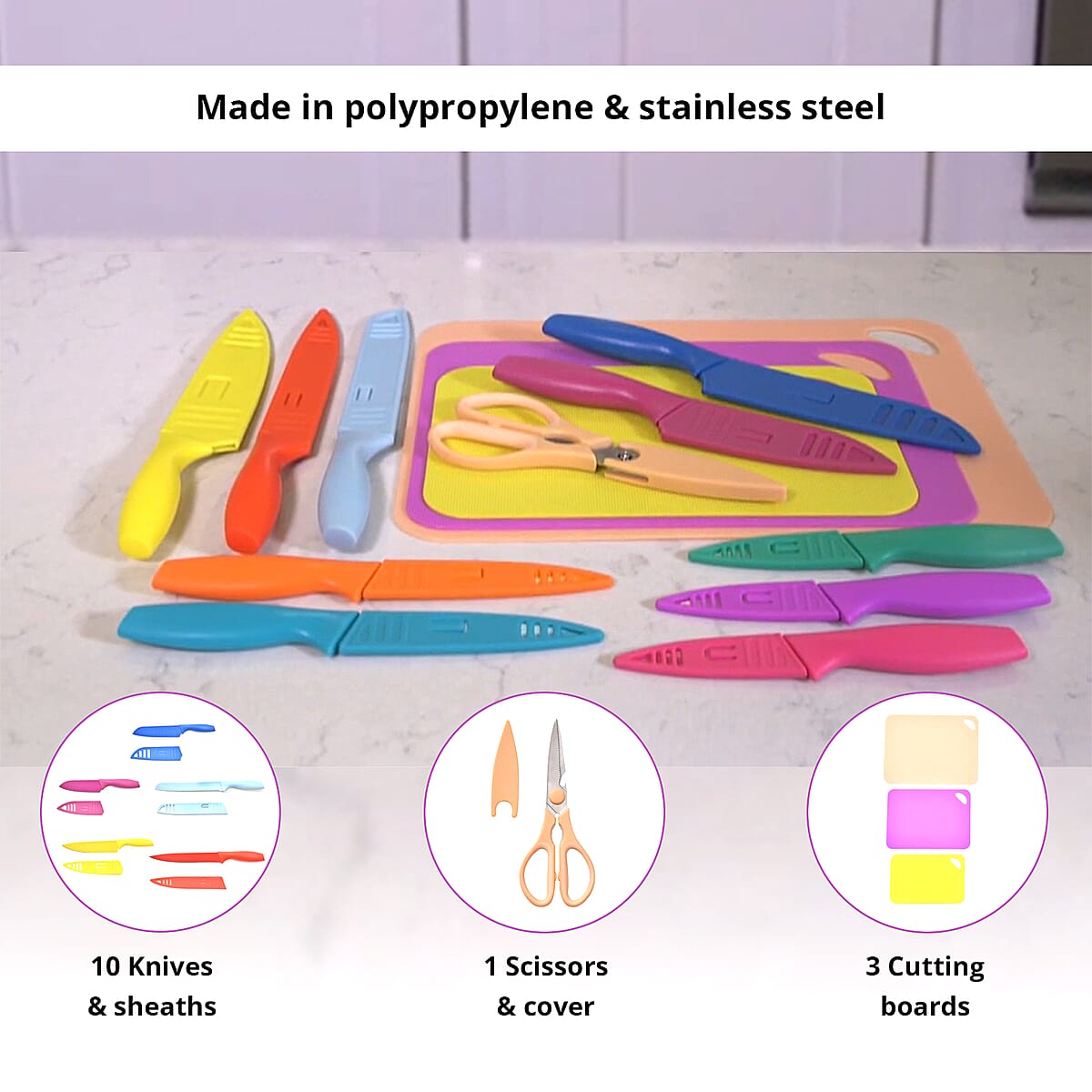 Buy 25pcs Polypropylene and Stainless Steel Set of 10 Knives, 10