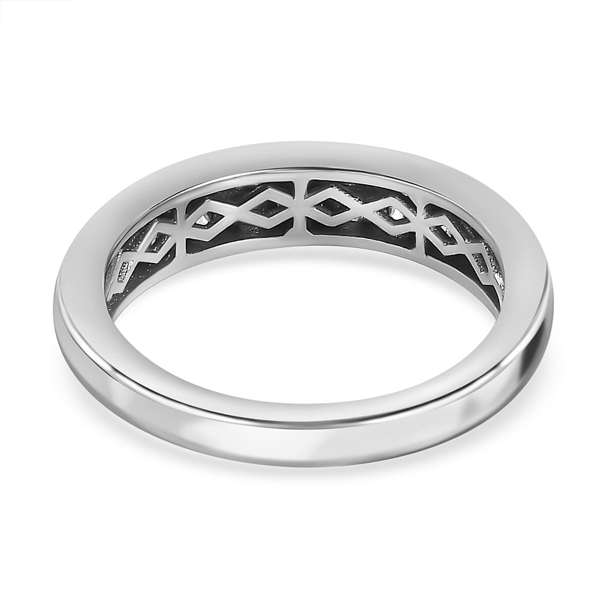 White Diamond 0.50 ctw Ring in Platinum Over Sterling Silver (Size 9.0)