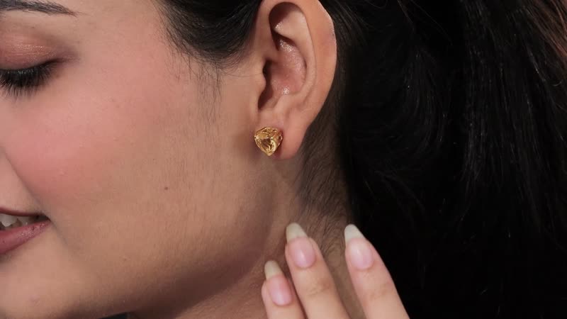 Amethyst Heart Stud Earrings in Vermeil Yellow Gold Over Sterling Silver 5.00 ctw