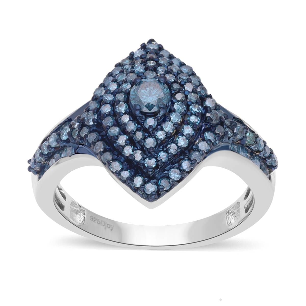 Blue Diamond 1.00 ctw Ring in Platinum Over Sterling Silver (Size 6.0)  image number 0