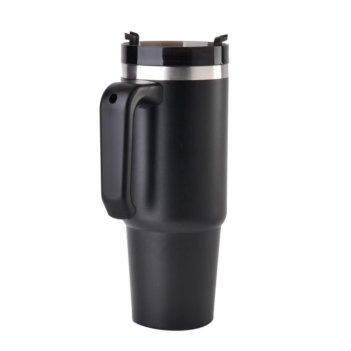 30oz Stainless Steel Cup with Straw - Black image number 2