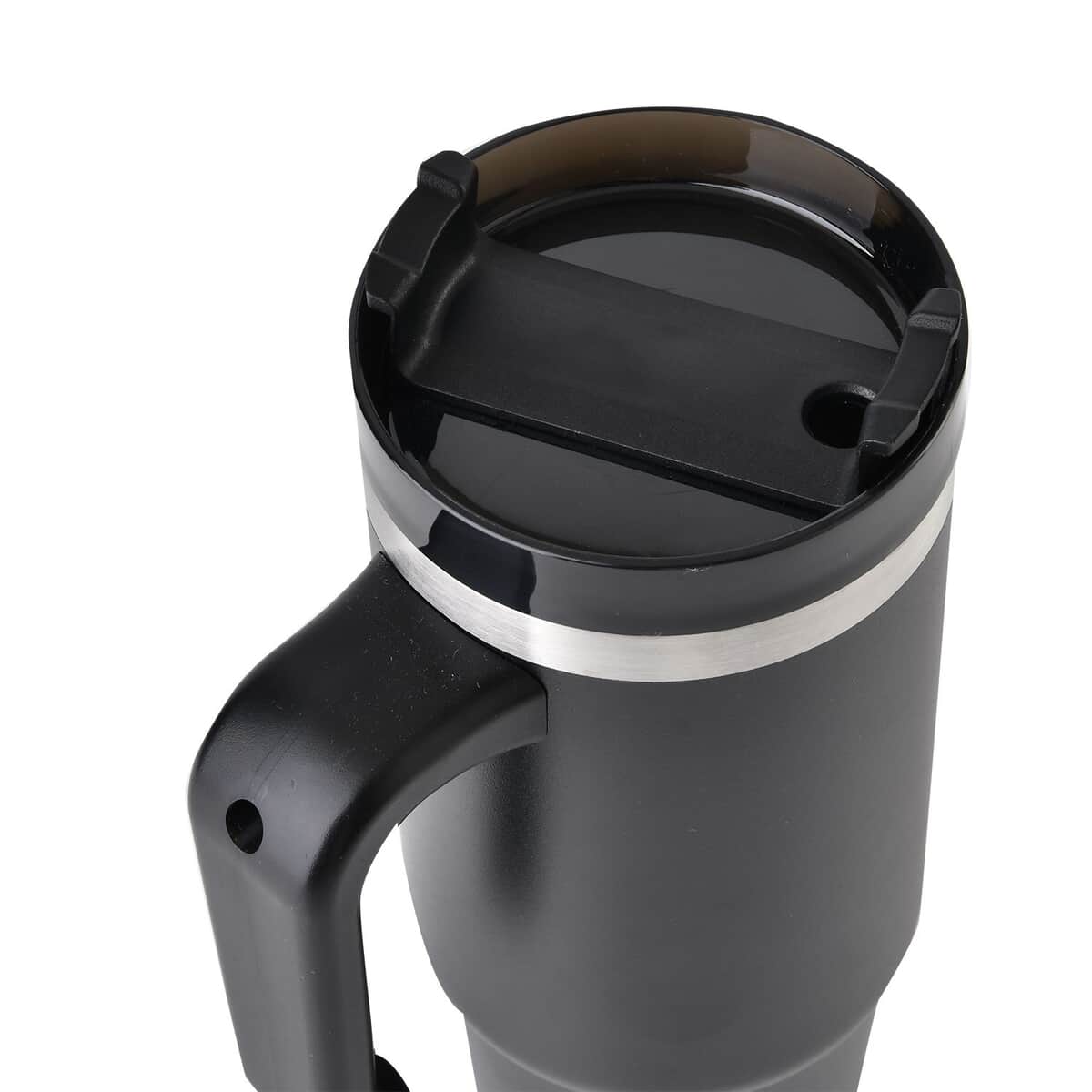 30oz Stainless Steel Cup with Straw - Black image number 5