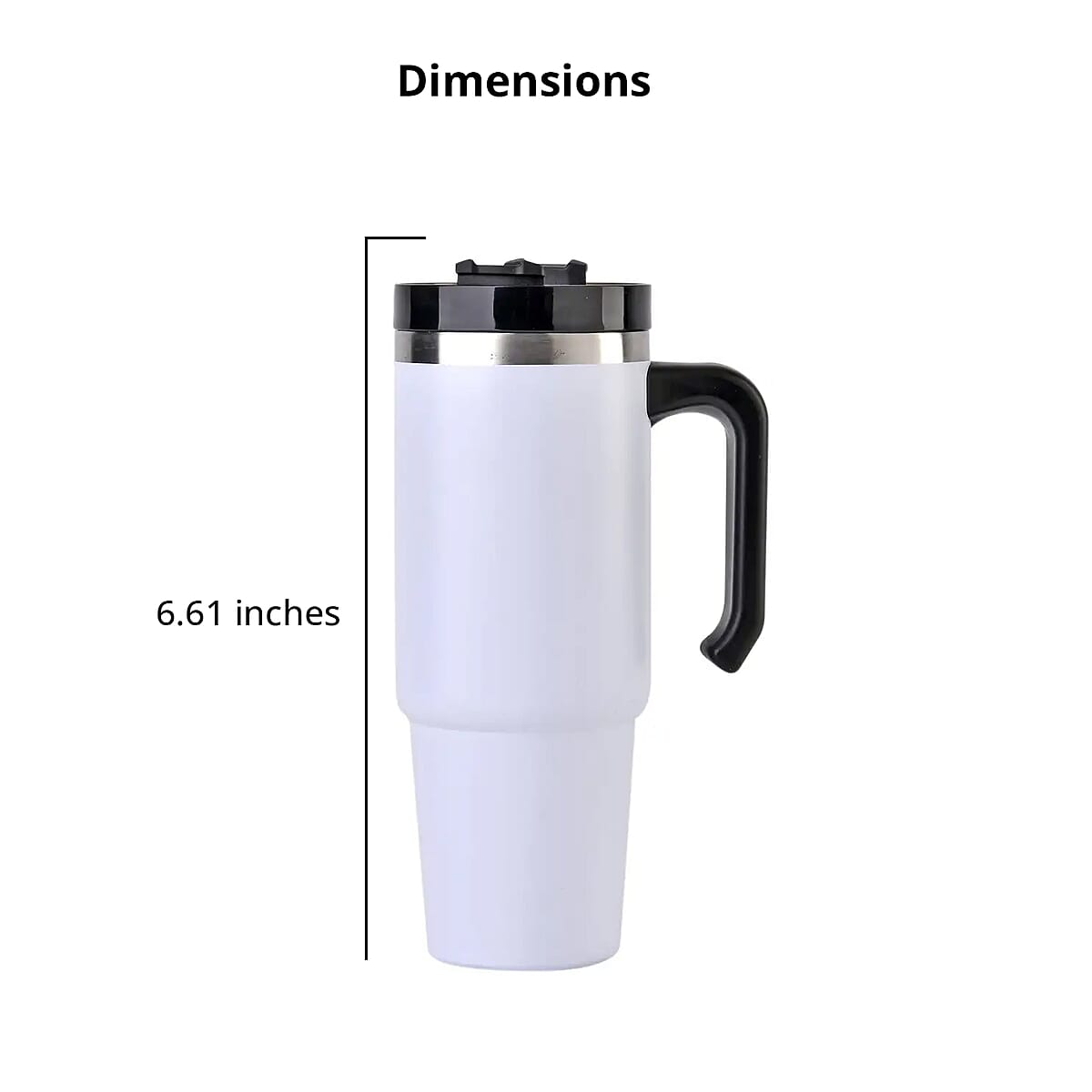30oz Stainless Steel Cup with Straw - White, Double Walled Leak Proof Reusable Quencher Tumbler For Travel image number 4