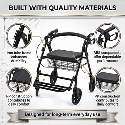 Livmore Black Multifunctional Walking Chair (8 kg)