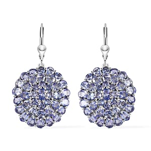 Tanzanite Floral Spray Earrings in Platinum Over Sterling Silver 9.00 ctw