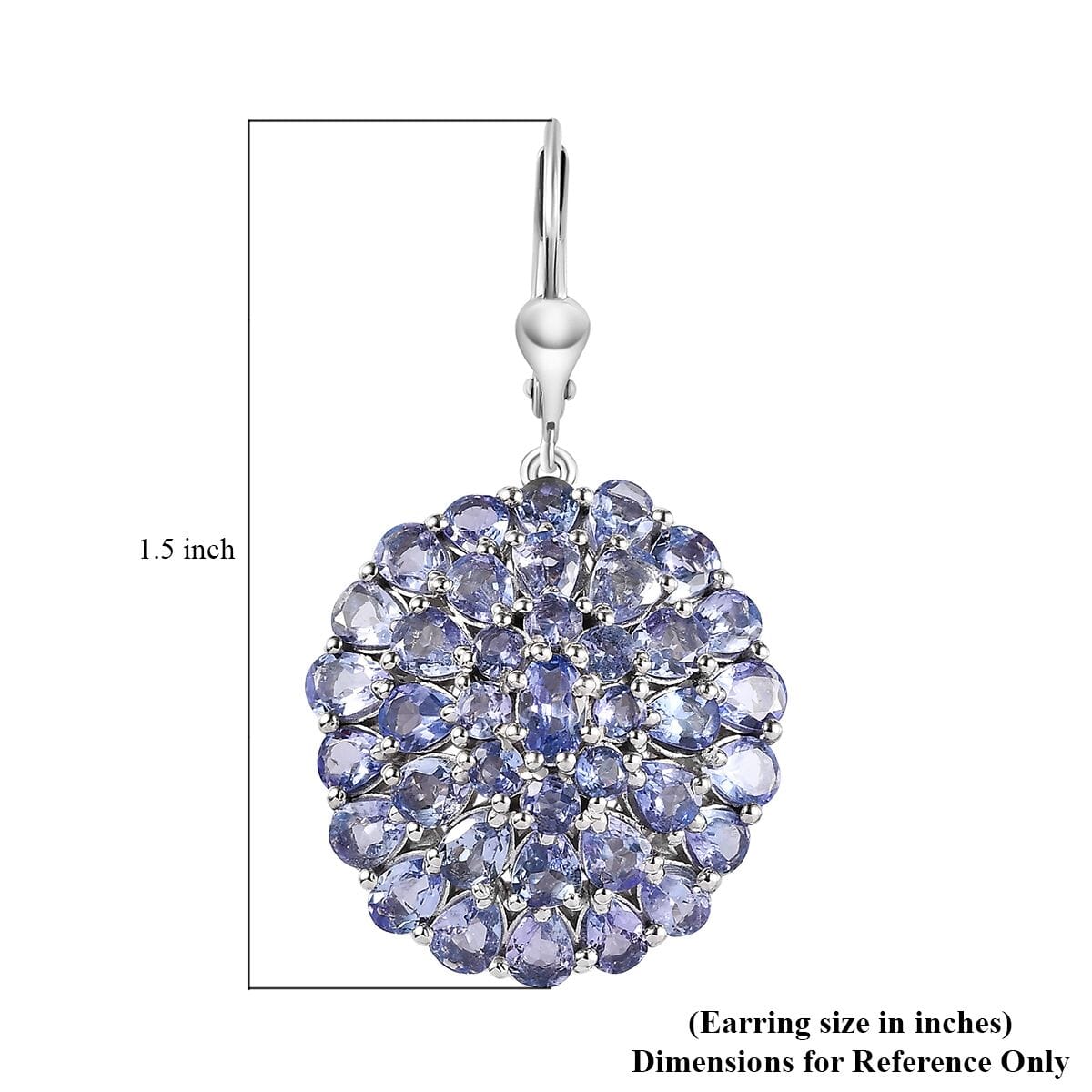 Tanzanite Floral Spray Earrings in Vermeil Yellow Gold Over Sterling Silver 9.00 ctw image number 4
