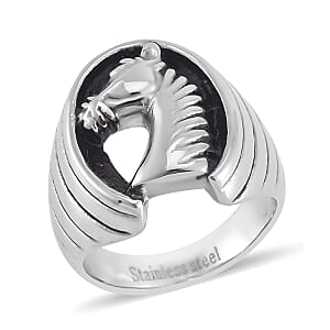 Horse Head Men's Ring in Stainless Steel (Size 11.0)