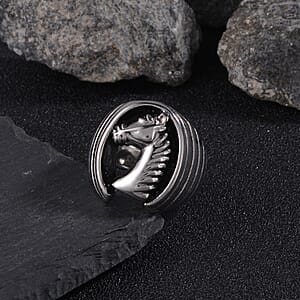 Horse Head Men's Ring in Stainless Steel (Size 11.0)