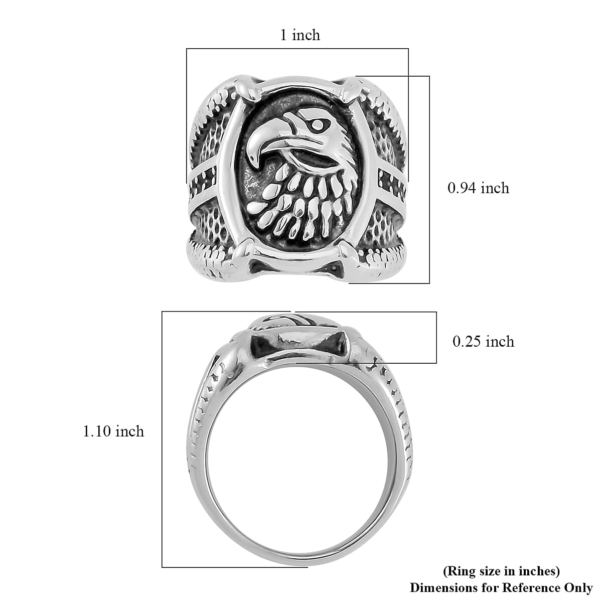 Eagle Men's Ring in Stainless Steel (Size 11.0) image number 5