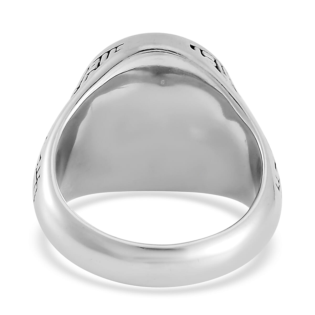 Anchor Carved Men's Ring in Dualtone Stainless Steel (Size 13.0) image number 4