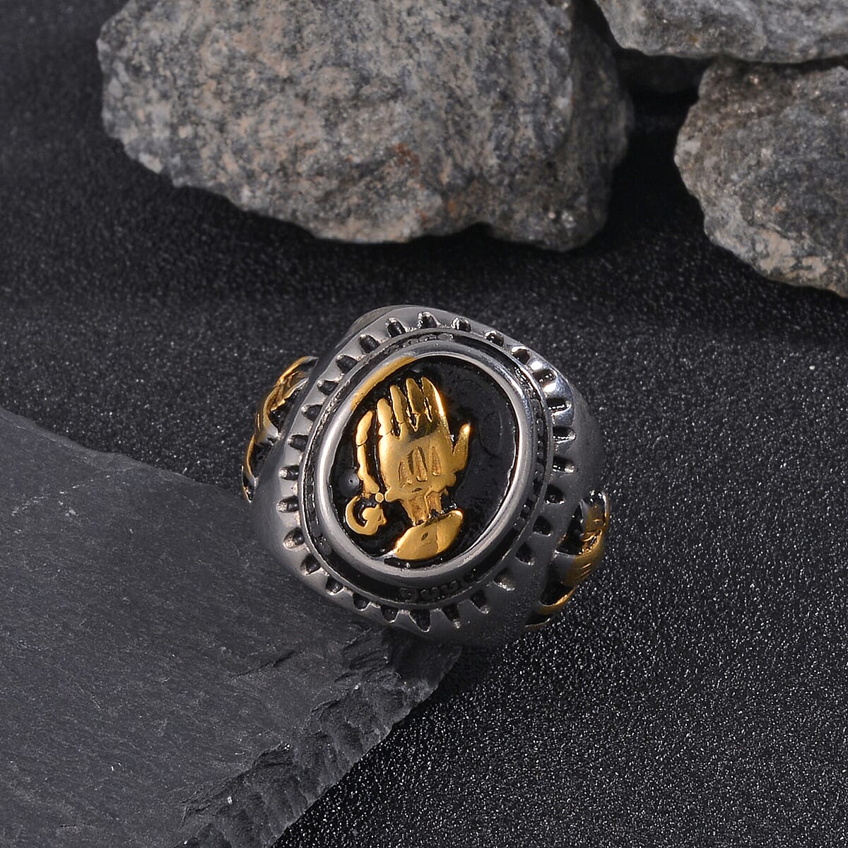 Fashionable Ring in ION Plated YG and Stainless Steel (Size 12.0) image number 1