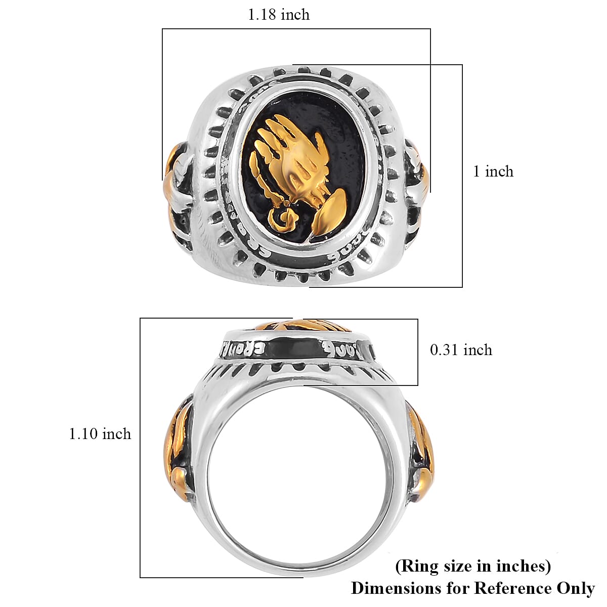 Fashionable Ring in ION Plated YG and Stainless Steel (Size 12.0) image number 5