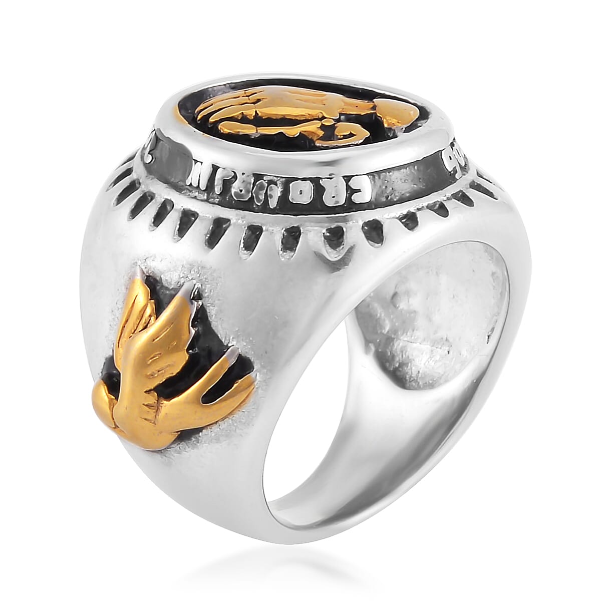 Fashionable Ring in ION Plated YG and Stainless Steel (Size 13.0) image number 3