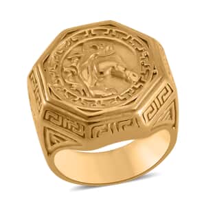 Horse Head Men's Ring in ION Plated YG Stainless Steel (Size 11.0)