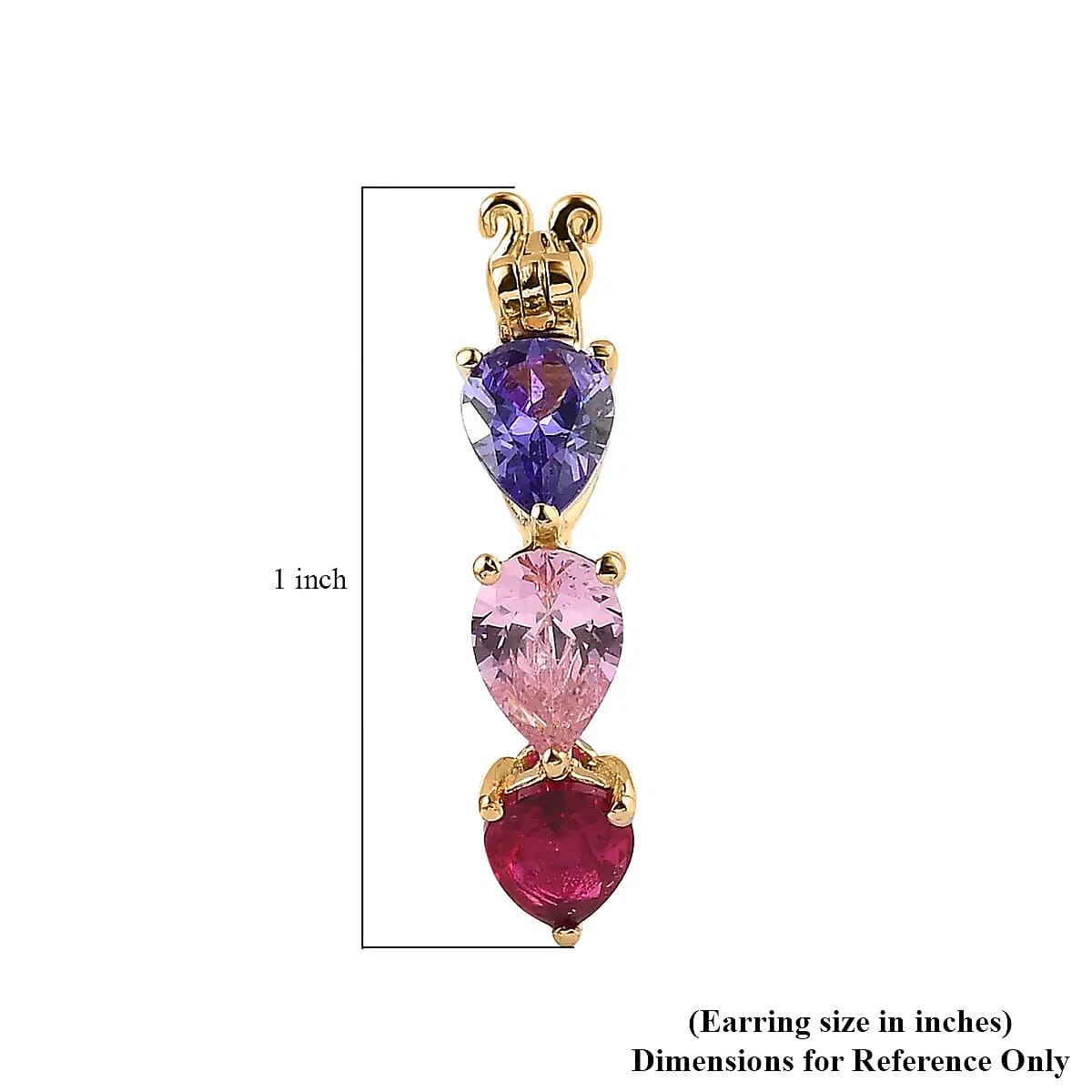 D'Joy Simulated Multi Diamond Hoop 5.75 ctw Earrings in Vermeil Yellow Gold Over Sterling Silver image number 6