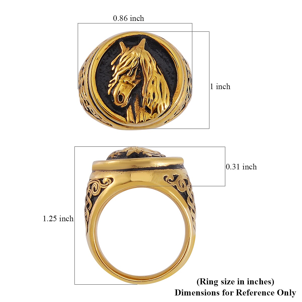 Men's Ring in Black Oxidized and ION Plated YG Stainless Steel (Size 11.0) image number 5