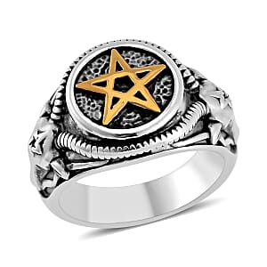 Star Men's Ring in ION Plated YG and Stainless Steel (Size 11.0)