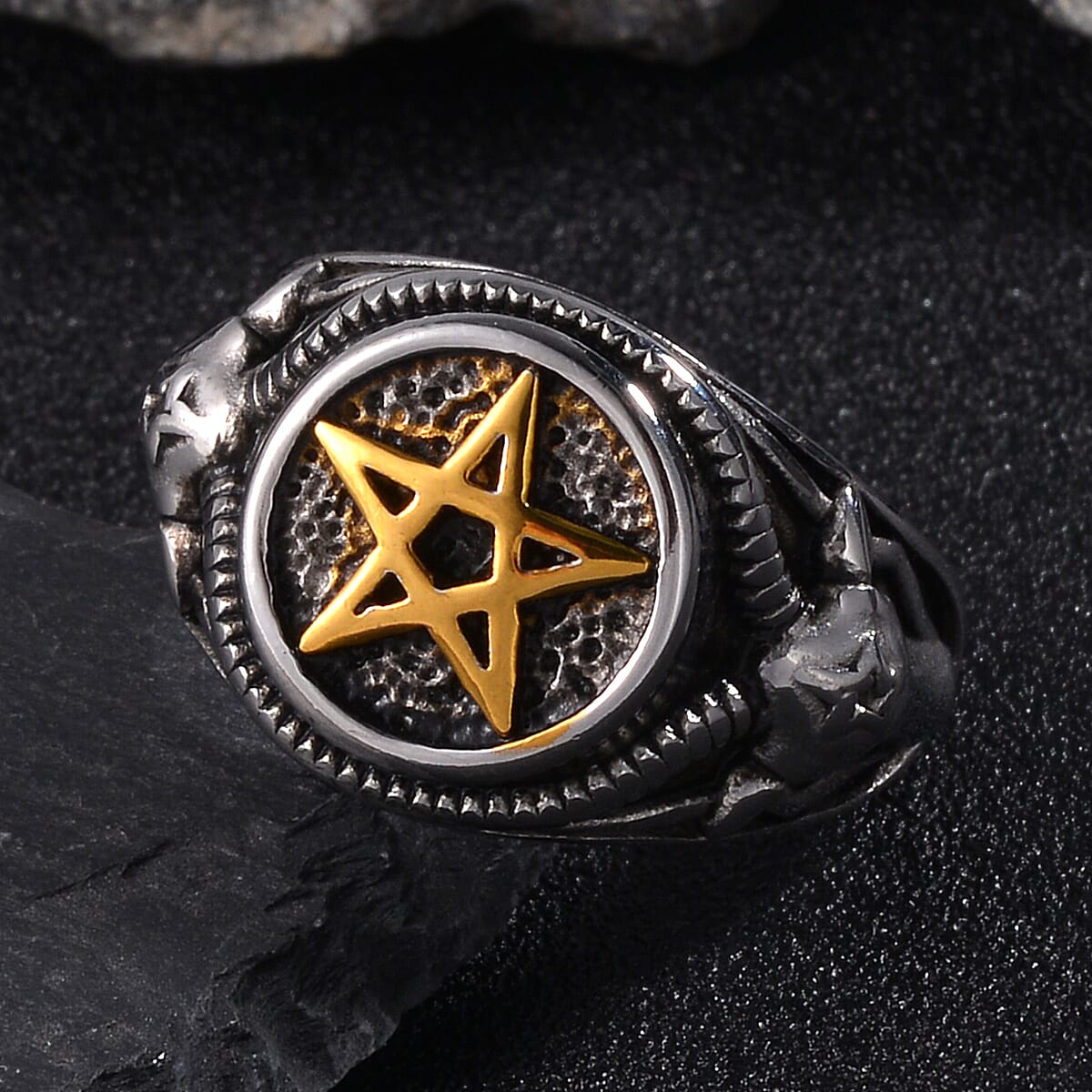 Star Men's Ring in ION Plated YG and Stainless Steel (Size 11.0) image number 1
