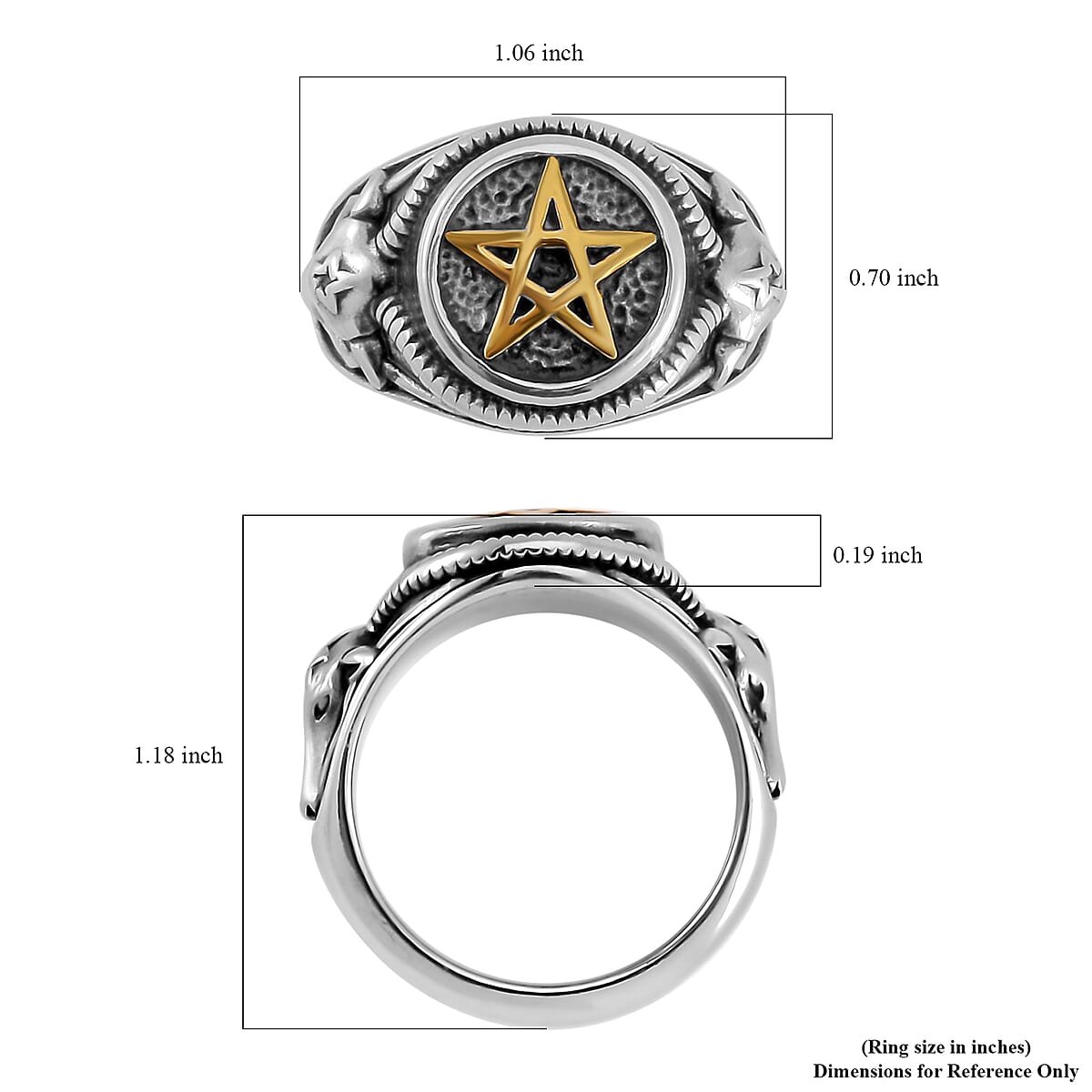 Star Men's Ring in ION Plated YG and Stainless Steel (Size 11.0) image number 5