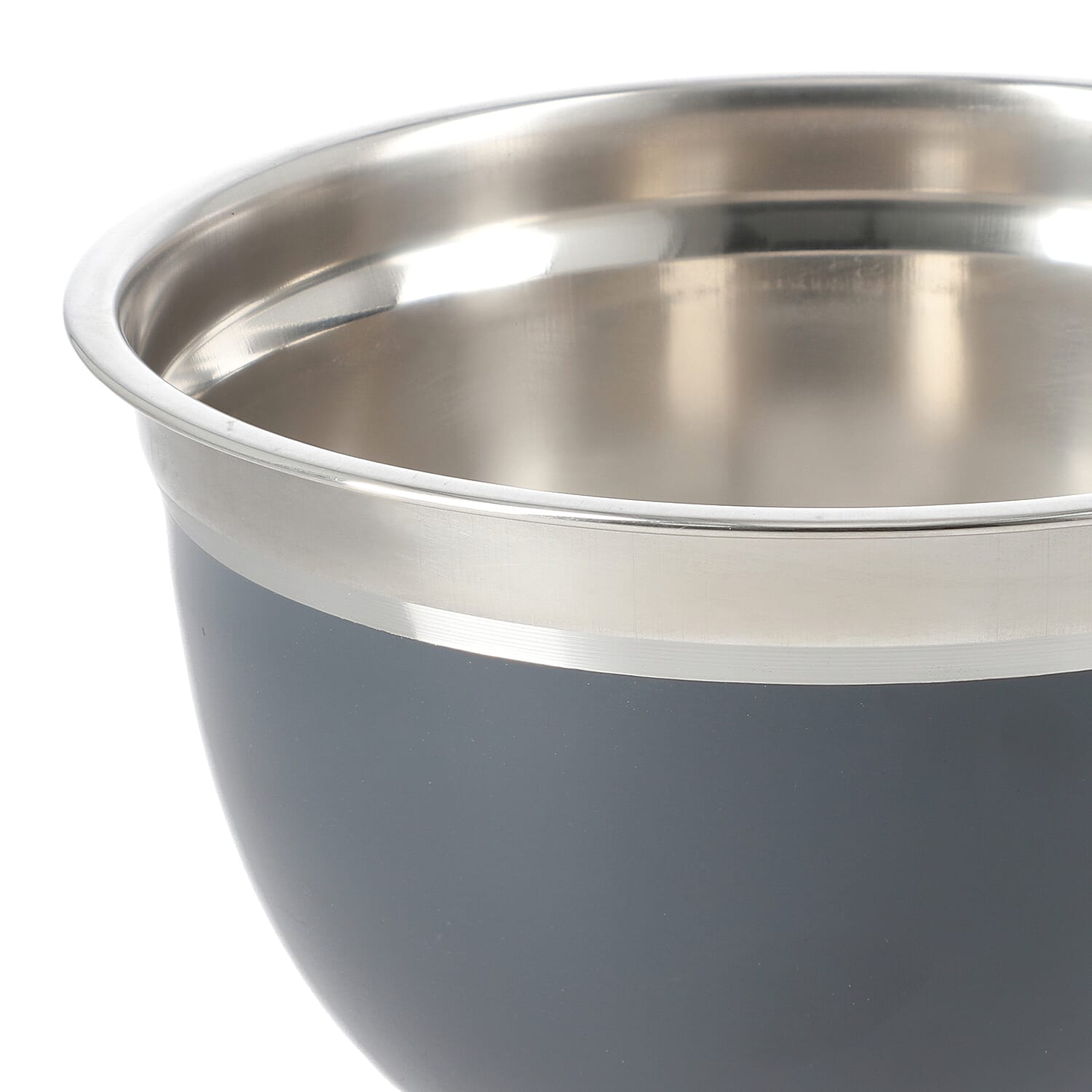 Buy Set of 3 Gray Stainless Steel German Bowl with Inside Lid at