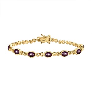 Star Ruby Fancy 10.85 ctw Bracelet in Vermeil YG Over Sterling Silver (8.00 In)