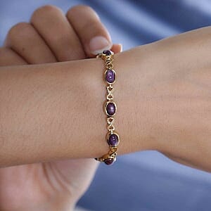 Star Ruby Fancy 10.85 ctw Bracelet in Vermeil YG Over Sterling Silver (8.00 In)