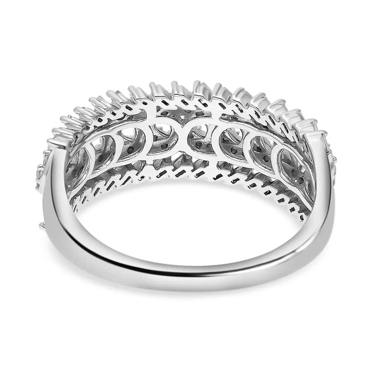 White Diamond Ring, Platinum Over Sterling Silver Ring, Diamond Band Ring, Diamond Jewelry 0.50 ctw image number 5