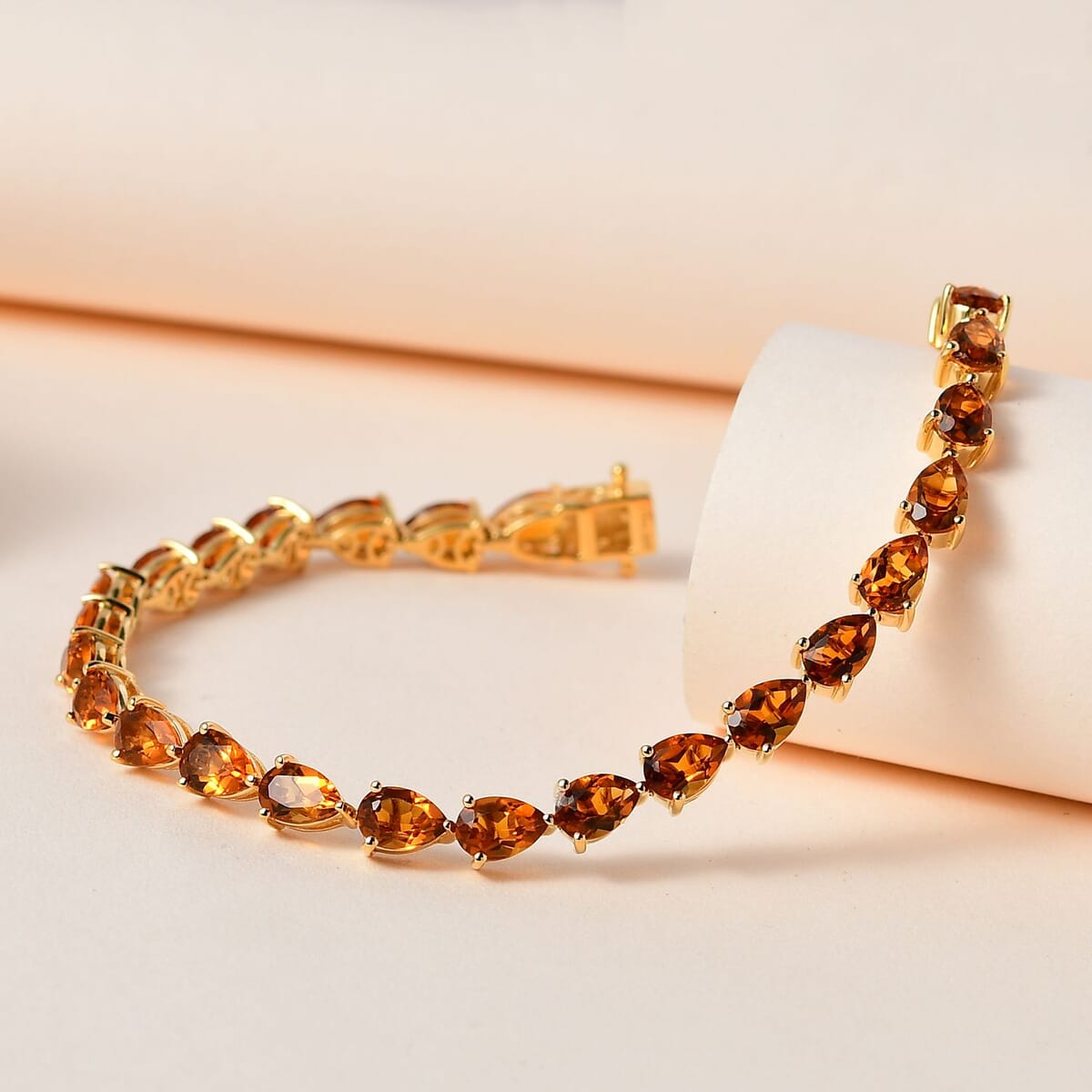 Santa Ana Madeira Citrine Tennis Bracelet in Vermeil Yellow Gold Over Sterling Silver (7.25 In) 9.35 ctw image number 1