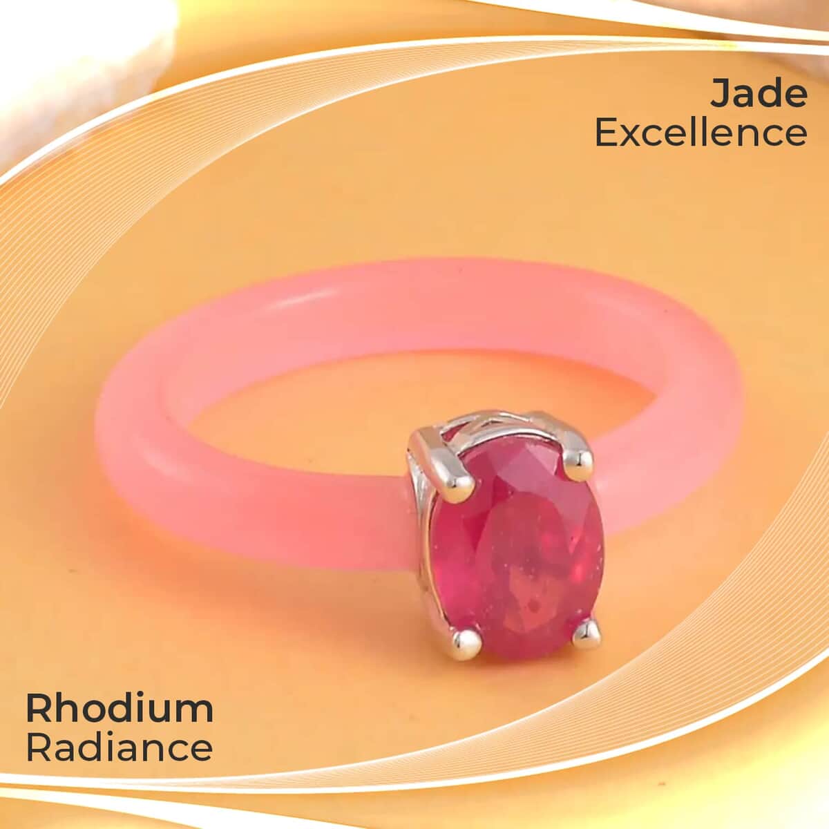 Ilakaka Hot Pink Sapphire (FF) Solitaire Ring, Pink Jade (D) Band Ring, Rhodium Over Sterling Silver Ring, Pink Ring 9.50 ctw (Size 10.0) image number 1