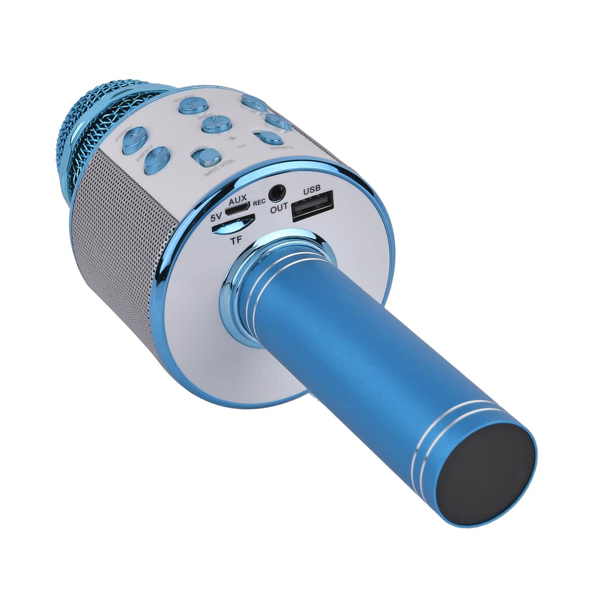 Light Blue Color Wireless Multifunctional Karaoke Microphone HIFI Speaker image number 5