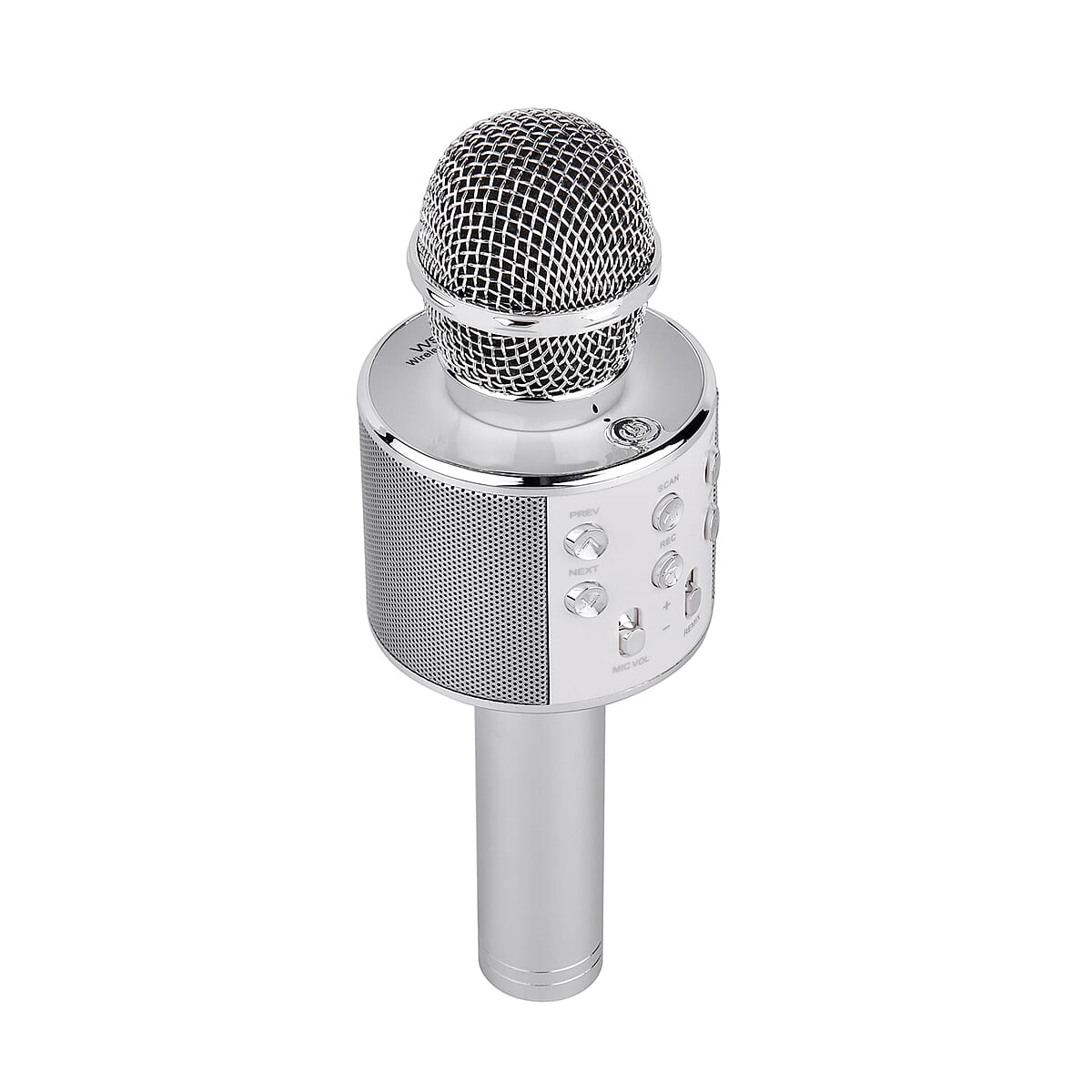 Homesmart Silver Color Wireless Multifunctional Karaoke Microphone HIFI Speaker image number 2