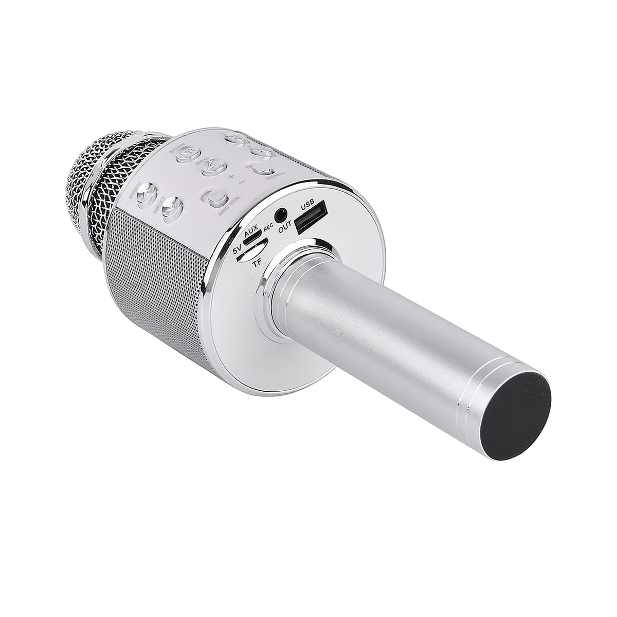 Homesmart Silver Color Wireless Multifunctional Karaoke Microphone HIFI Speaker image number 5