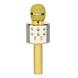 Gold Color Wireless Multifunctional Karaoke Microphone HIFI Speaker