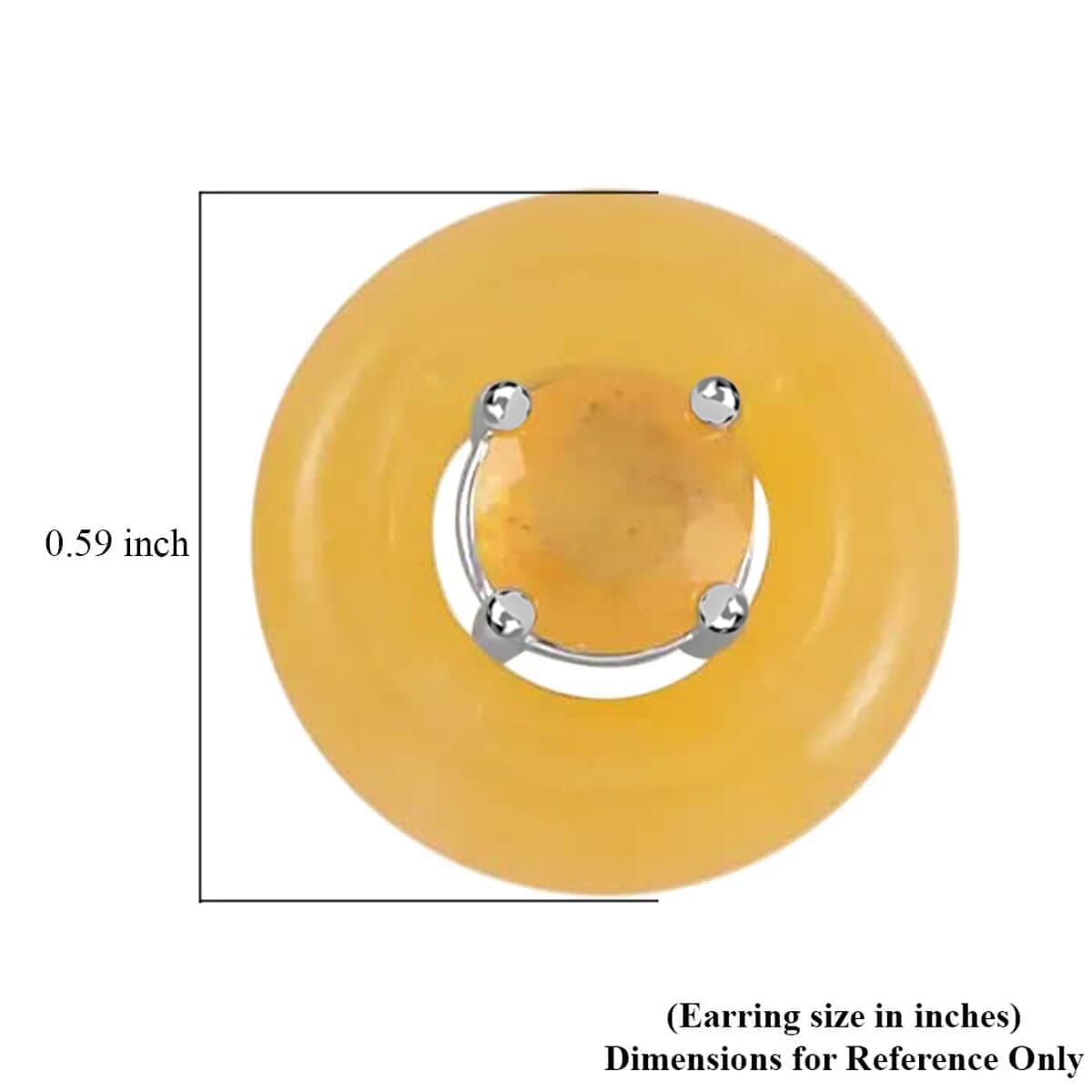 Yellow Jade (D) 18.90 ctw Jacket Earrings, Yellow Sapphire (FF) Jacket Stud Earrings, Rhodium Over Sterling Silver Earrings, Jade Jewelry, Sapphire Earrings image number 5