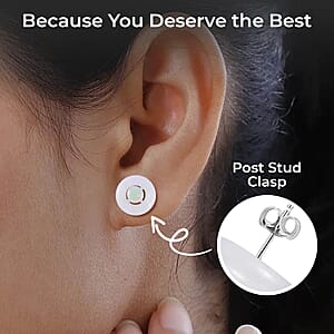 White Jade 17.50 ctw Jacket Earrings, Ethiopian Welo Opal Jacket Stud Earrings, Rhodium Over Sterling Silver Earrings, Jade Jewelry, Opal Earrings