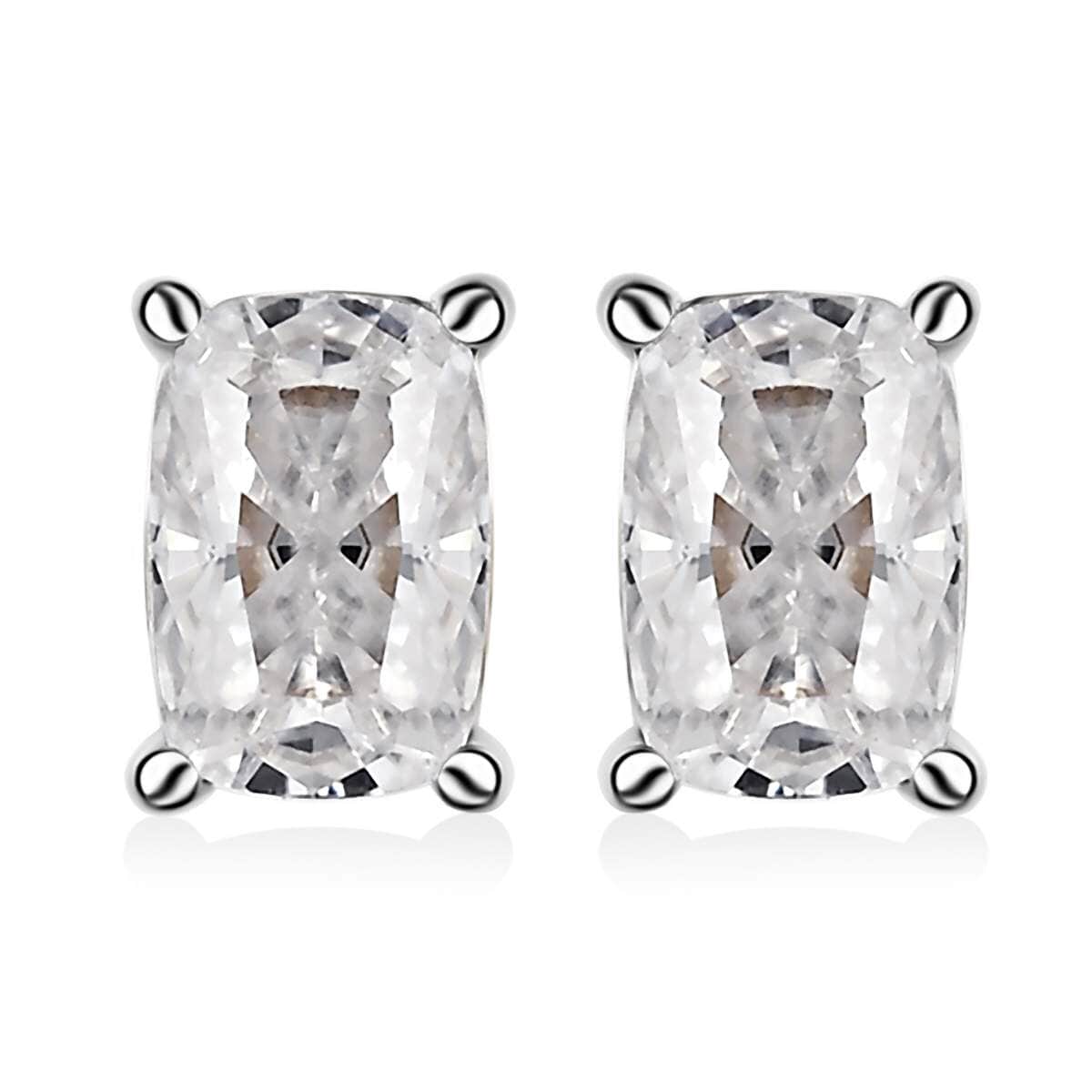 Moissanite Solitaire Stud Earrings in Platinum Over Sterling Silver 1.10 ctw image number 0