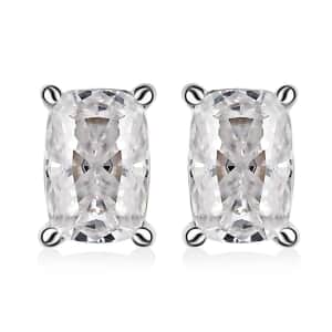 Moissanite Solitaire Stud Earrings in Platinum Over Sterling Silver 1.10 ctw