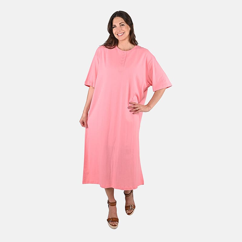 Metropolitan Henley Pink House Dress - One Size Fits up to XXL