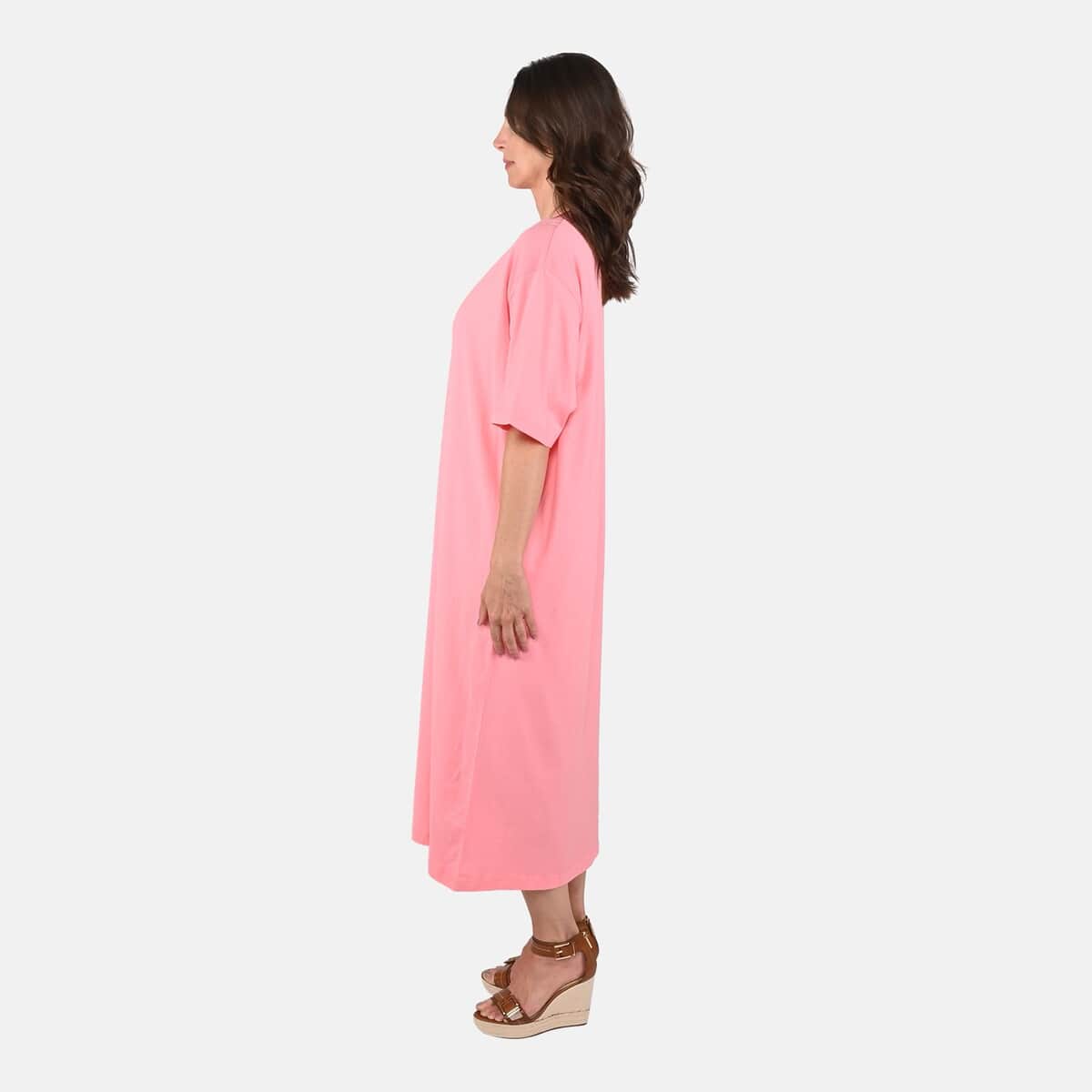 TLV Metropolitan Henley Pink Peach House Dress - One Size Fits up to XXL image number 2