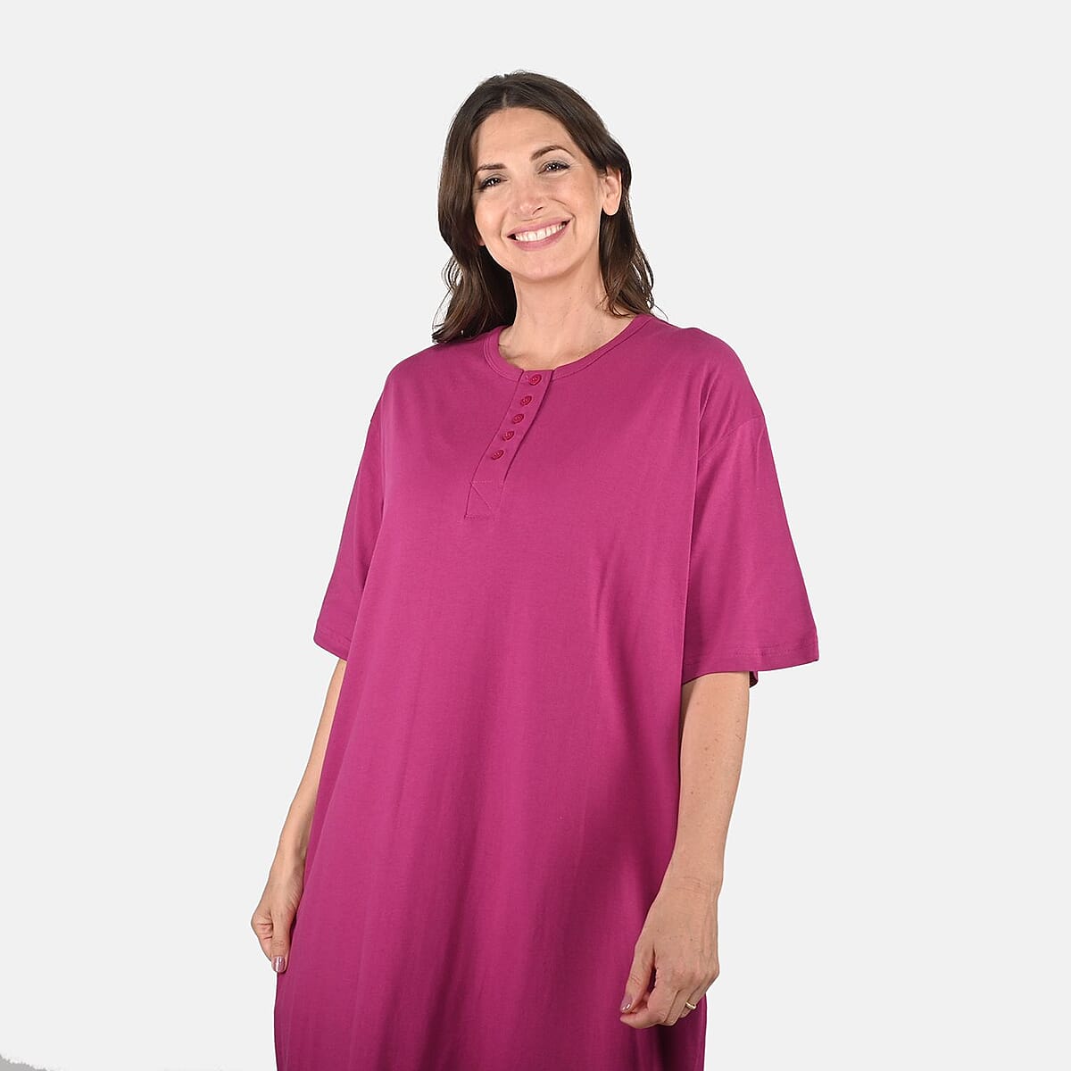 Metropolitan Henley Fuchsia House Dress - One Size Fits up to XXL image number 3