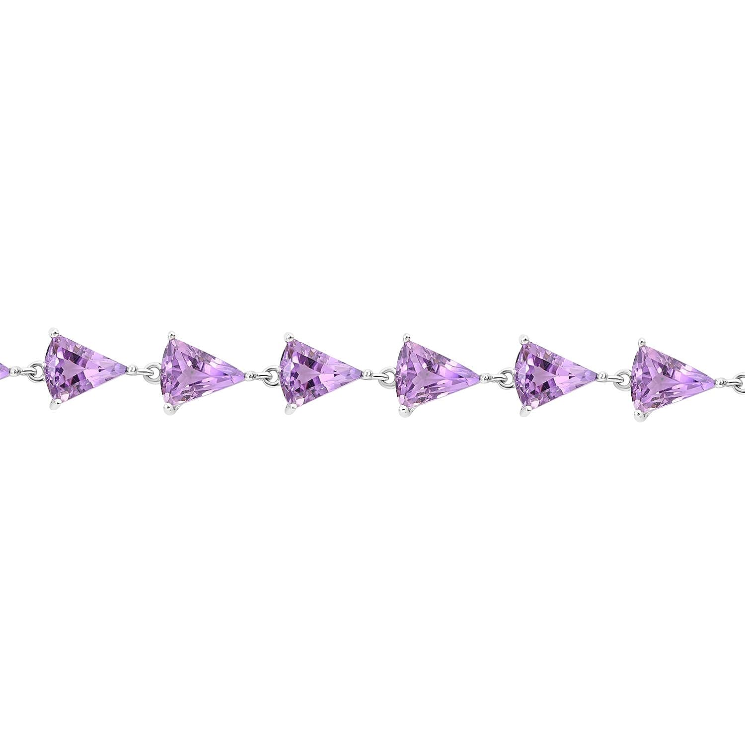 Premium African Amethyst Bracelet in Platinum Over Sterling Silver (6.50 In) 30.40 ctw