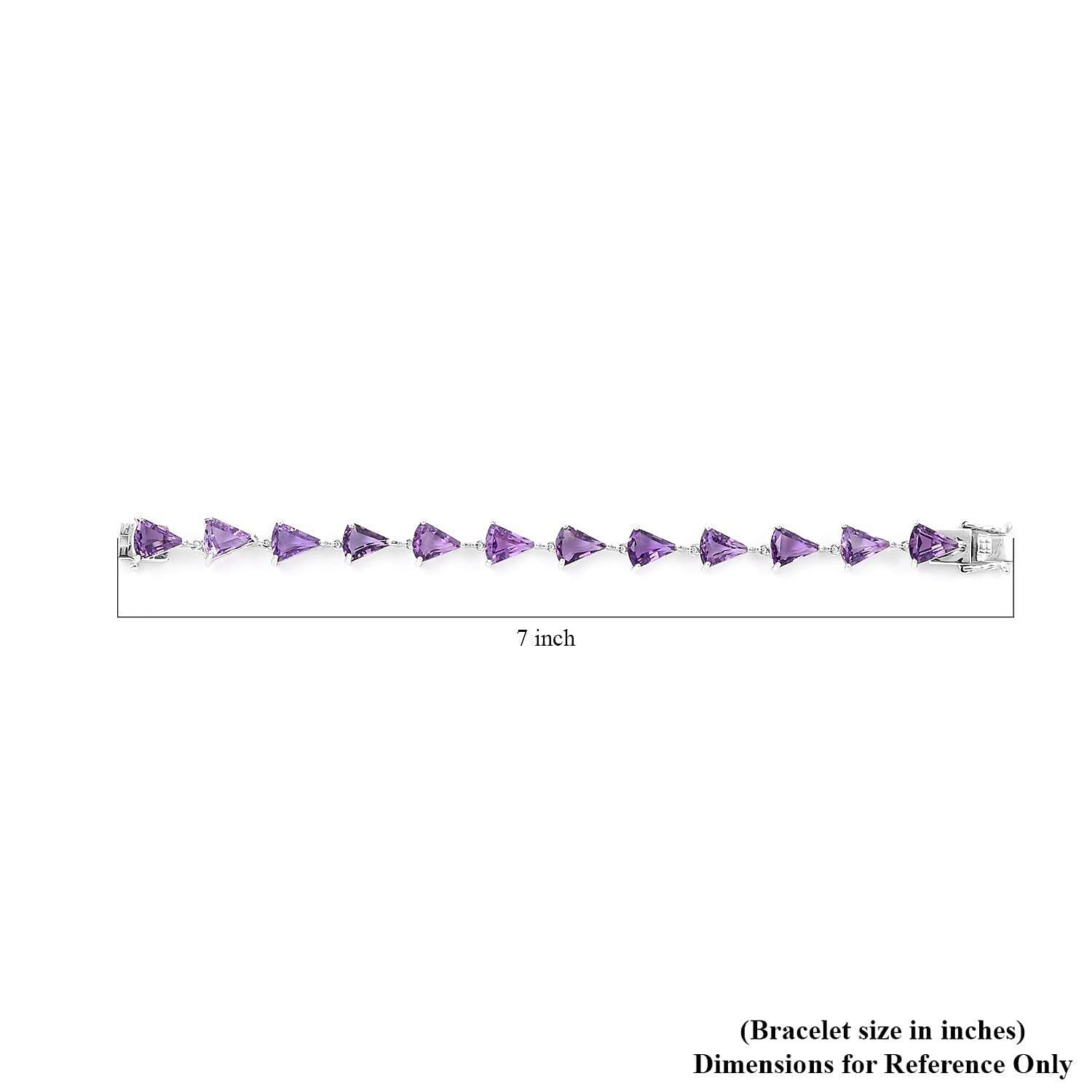 Premium African Amethyst Bracelet in Platinum Over Sterling Silver (6.50 In) 30.40 ctw
