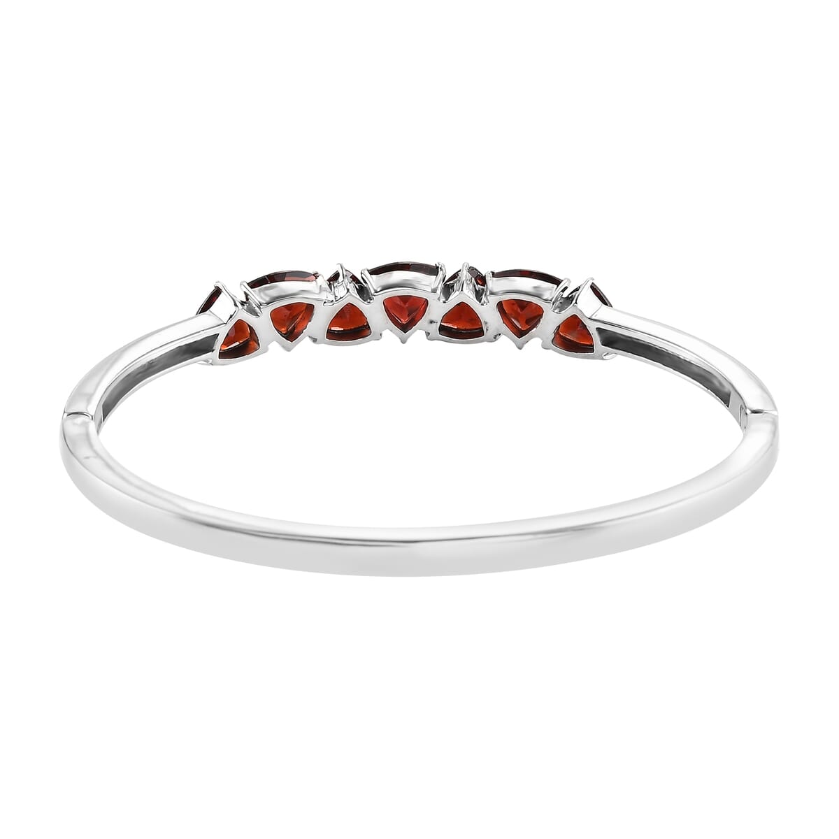 Mozambique Garnet Bangle Bracelet in Stainless Steel (6.50 In) 10.35 ctw image number 4